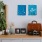 large dresser with a variety of decor on it