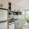 a kitchen with a refrigerator