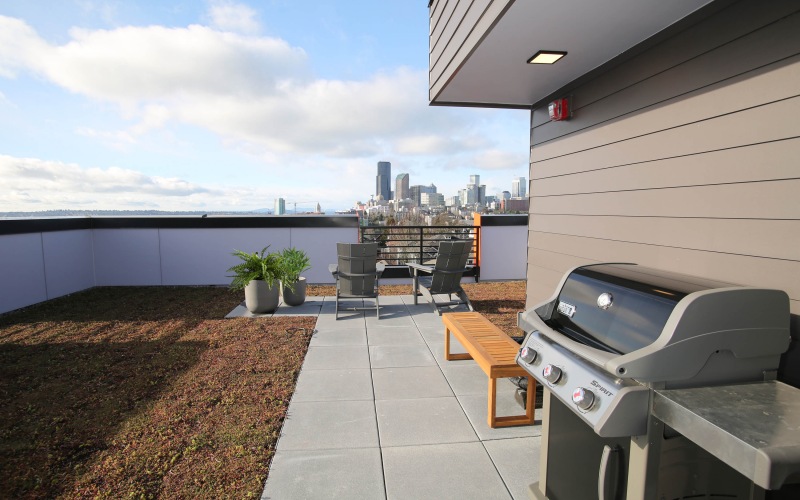Enjoy gorgeous views of downtown and Olympic Mountains
